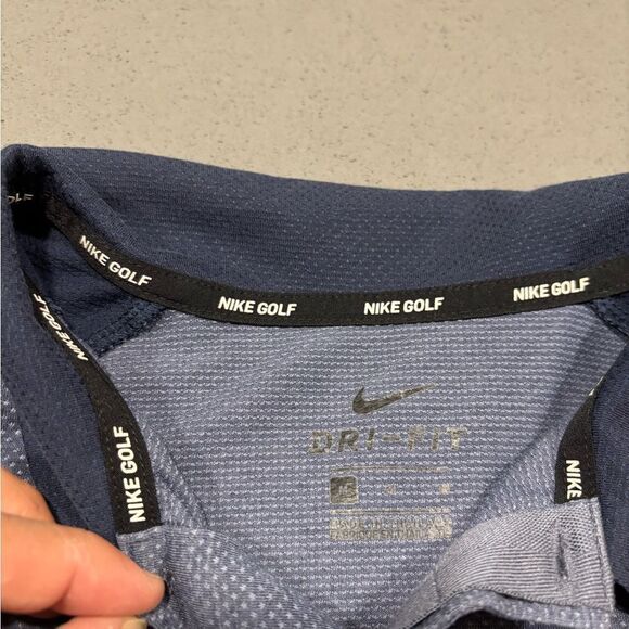 Men’s Navy Blue Nike Dry-fit Polo Casual Shirt Size Medium Nike Golf - Picture 2 of 3